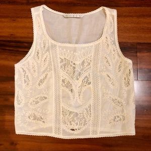 Zara Trafaluc Lace Crop Tank
